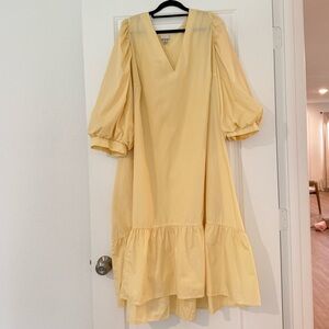A New Day Women's Midi Dress Buttery Yellow 100% Cotton Size 2X
